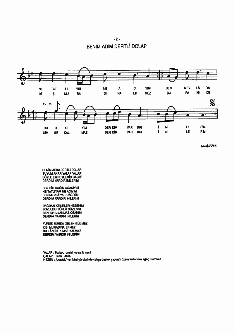 BENİM ADIM DERTLİ DOLAP