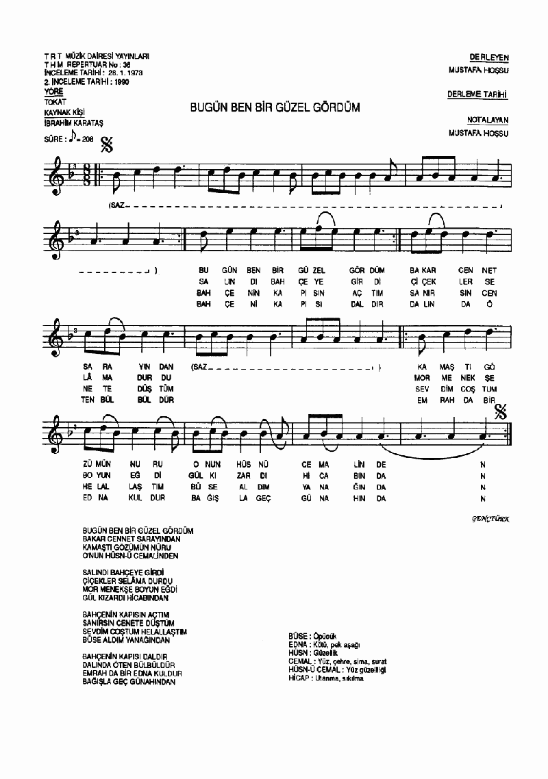 BUGÜN BEN BİR GÜZEL GÖRDÜM - II