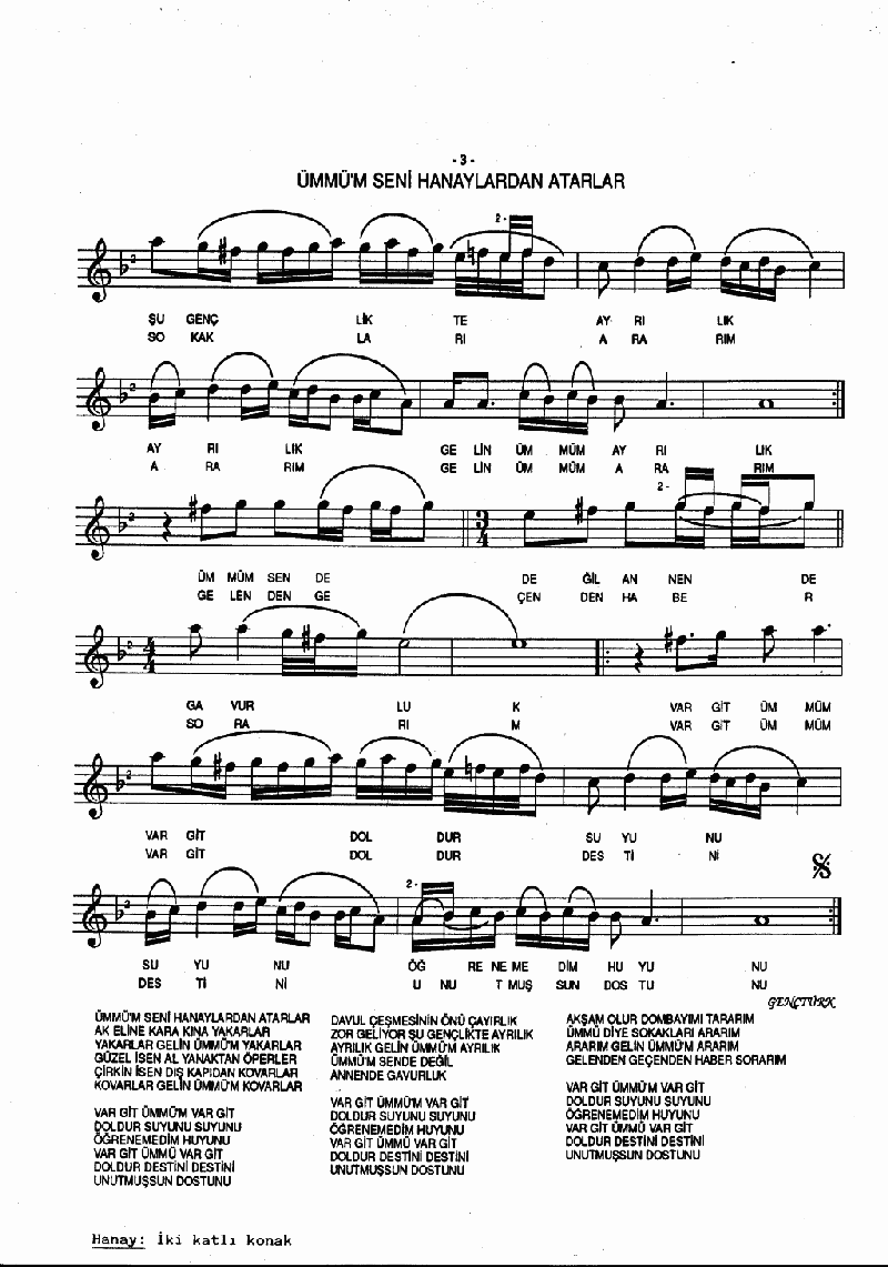 ÜMMÜ'M SENİ HANAYLARDAN ATARLAR