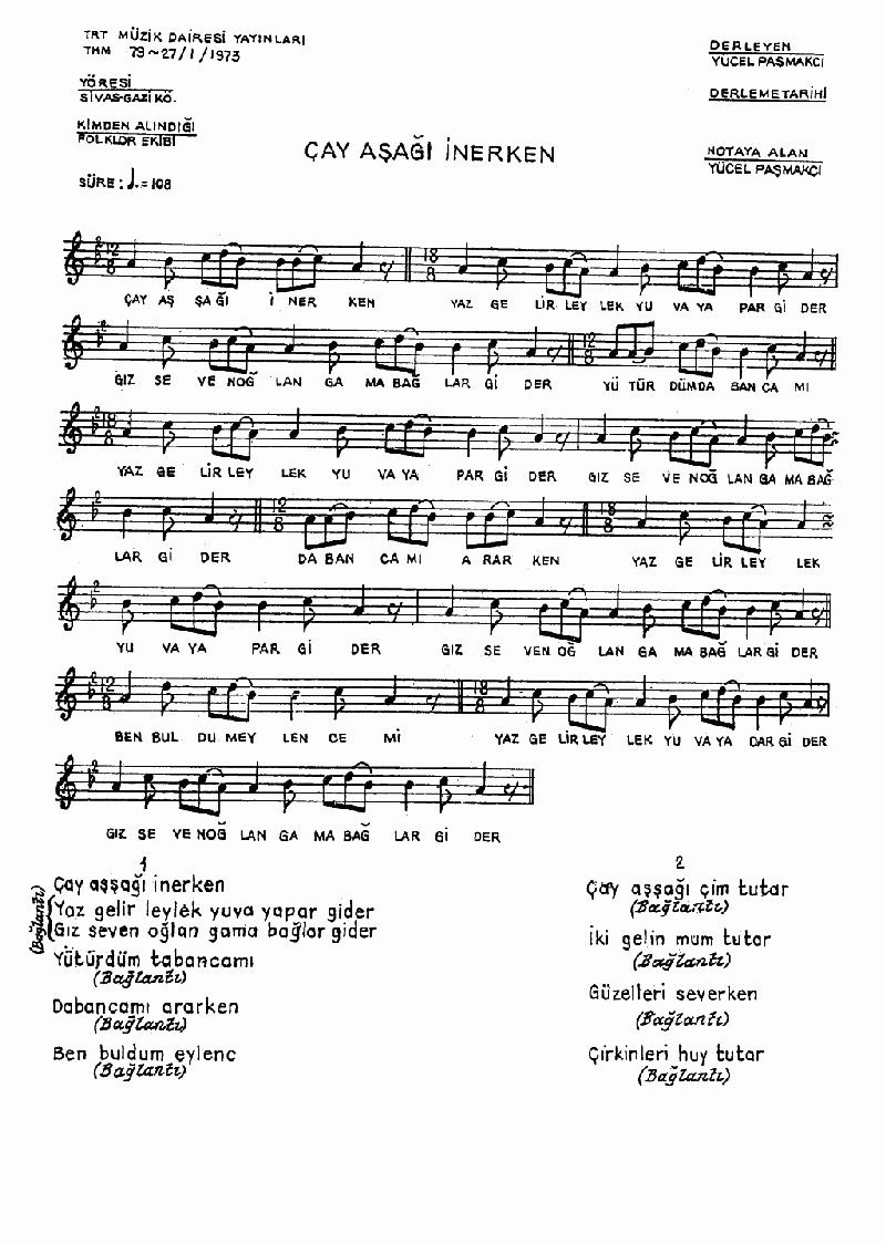 ÇAY AŞAĞI İNERKEN