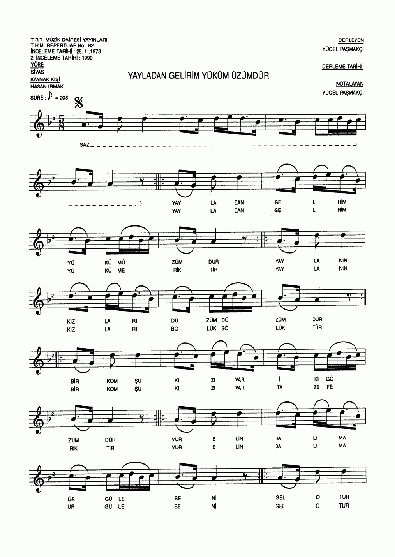 YAYLADAN GELİRİM YÜKÜM ÜZÜMDÜR