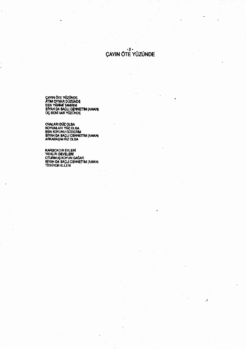ÇAYIN ÖTE YÜZÜNDE - II
