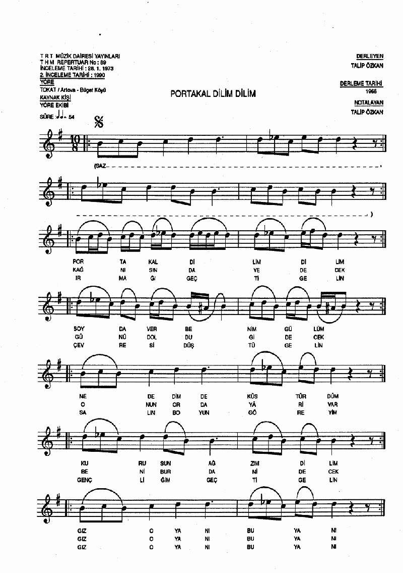 PORTAKAL DİLİM DİLİM - I