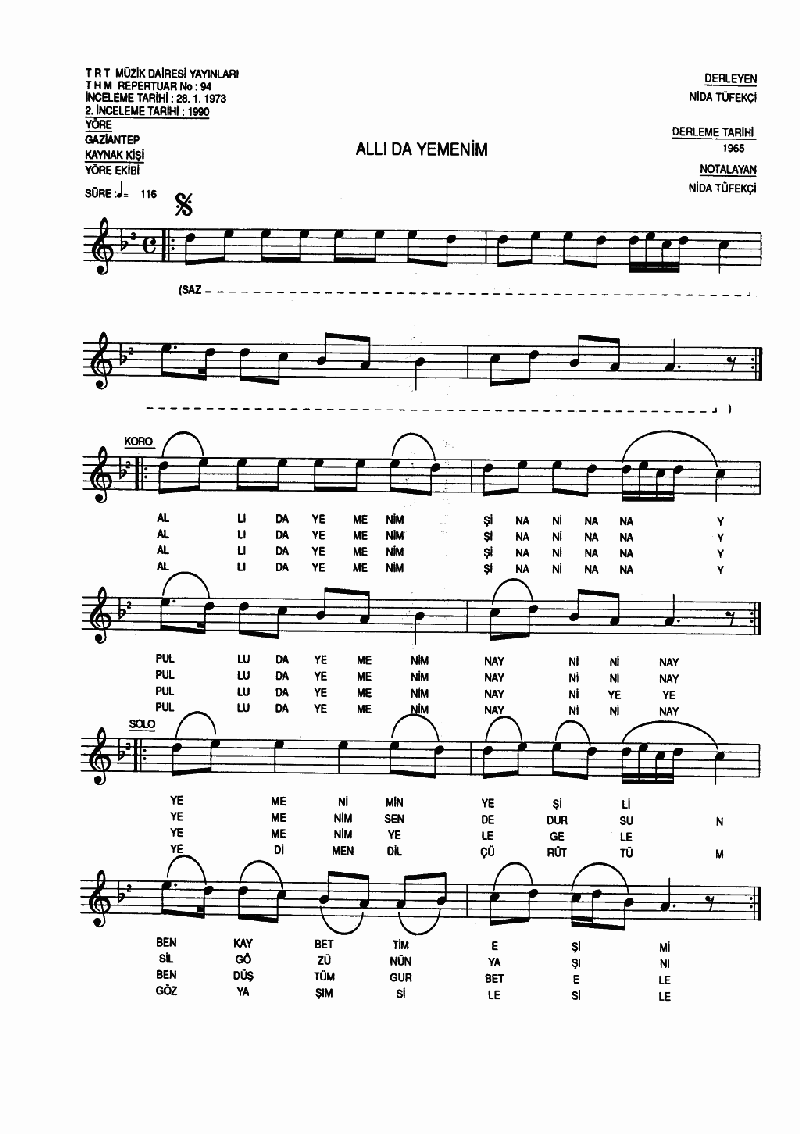 ALLI DA YEMENİM - I