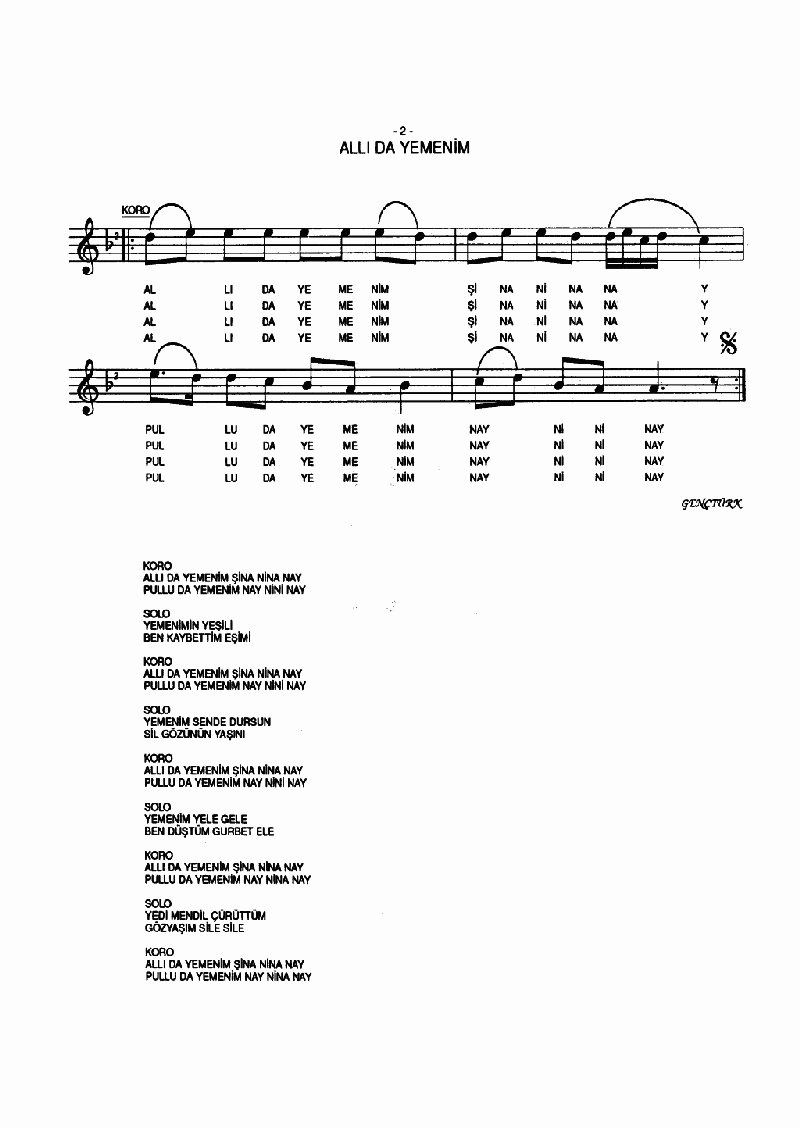 ALLI DA YEMENİM - I