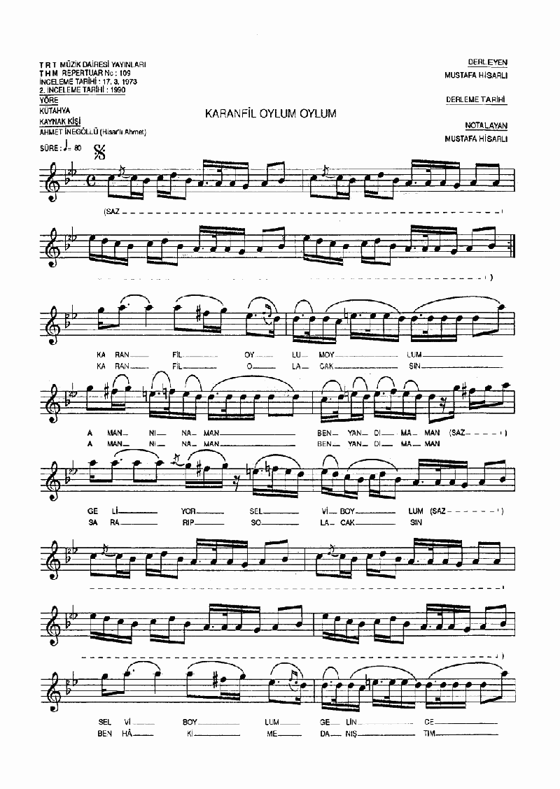 KARANFİL OYLUM OYLUM - III