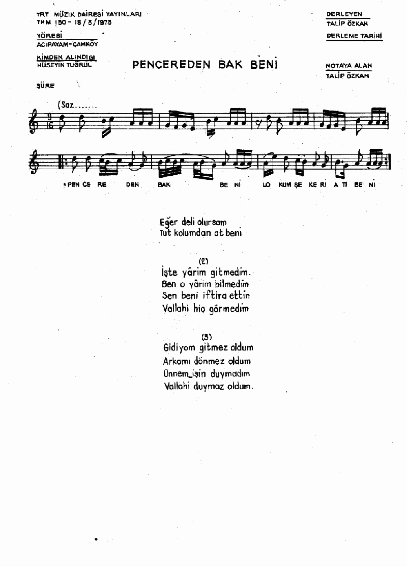 PENCEREDEN BAK BENİ