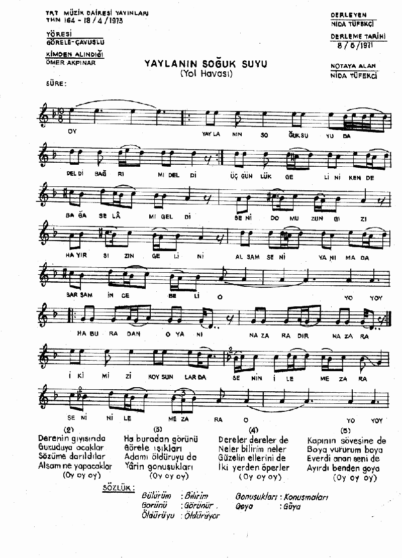 YAYLANIN SOĞUK SUYU