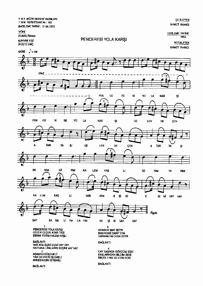 PENCERESİ YOLA KARŞI