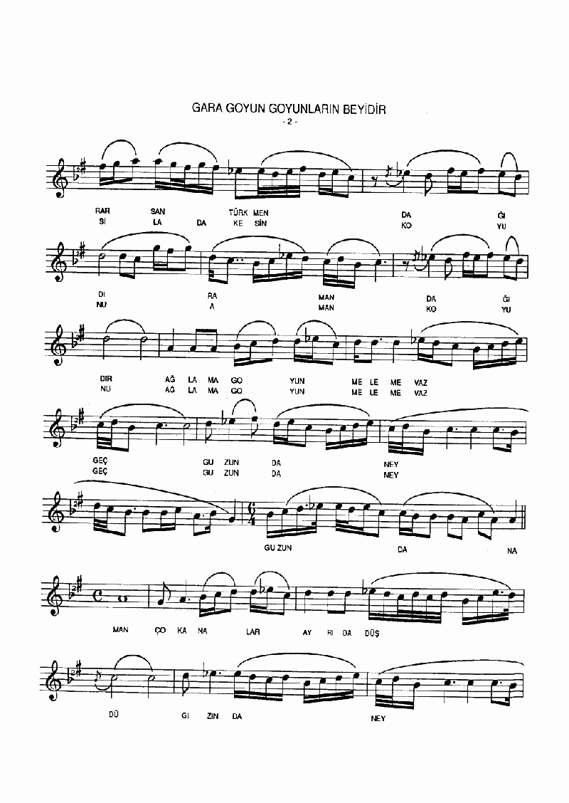 GARA GOYUN GOYUNLARIN BEYİDİR