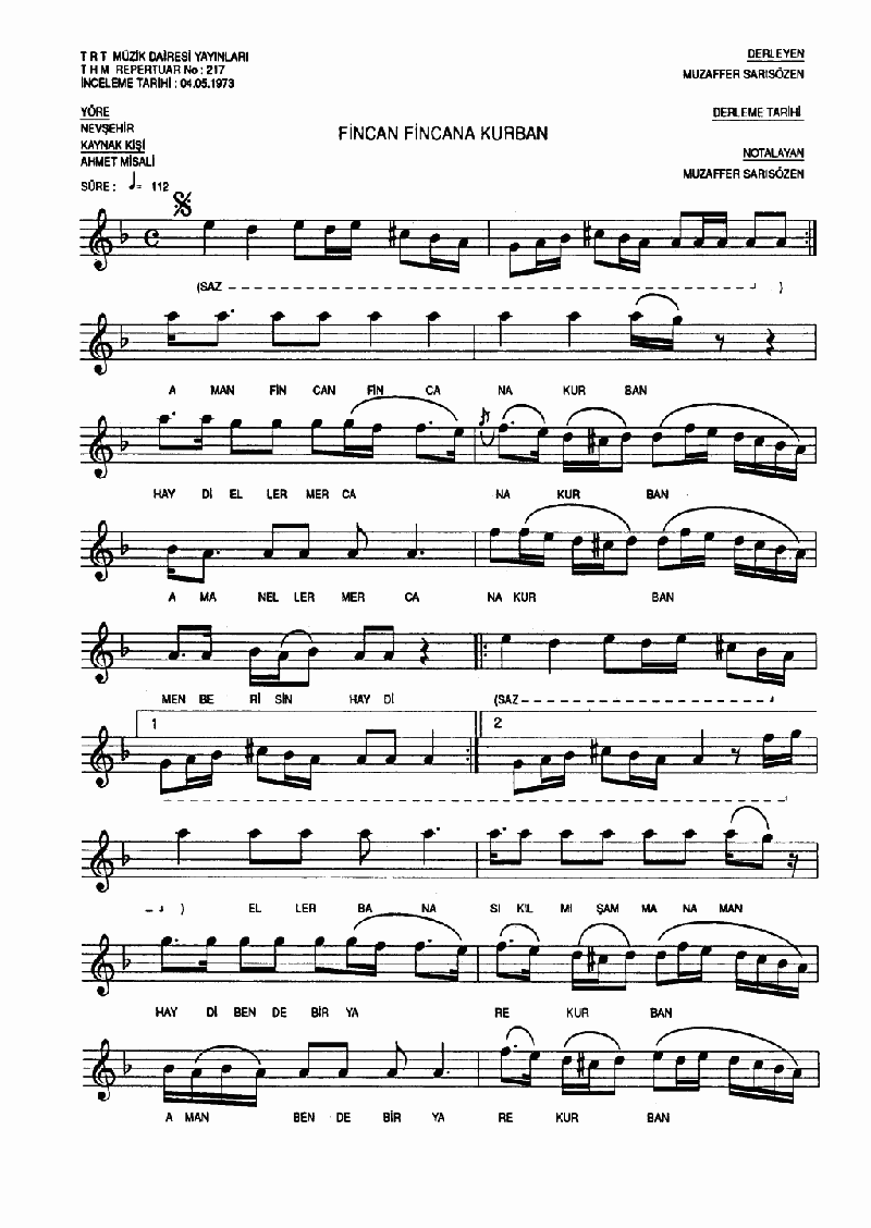 FİNCAN FİNCANA KURBAN