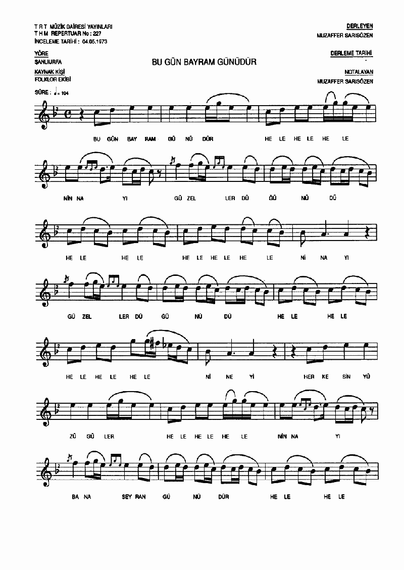 BUGÜN BAYRAM GÜNÜDÜR