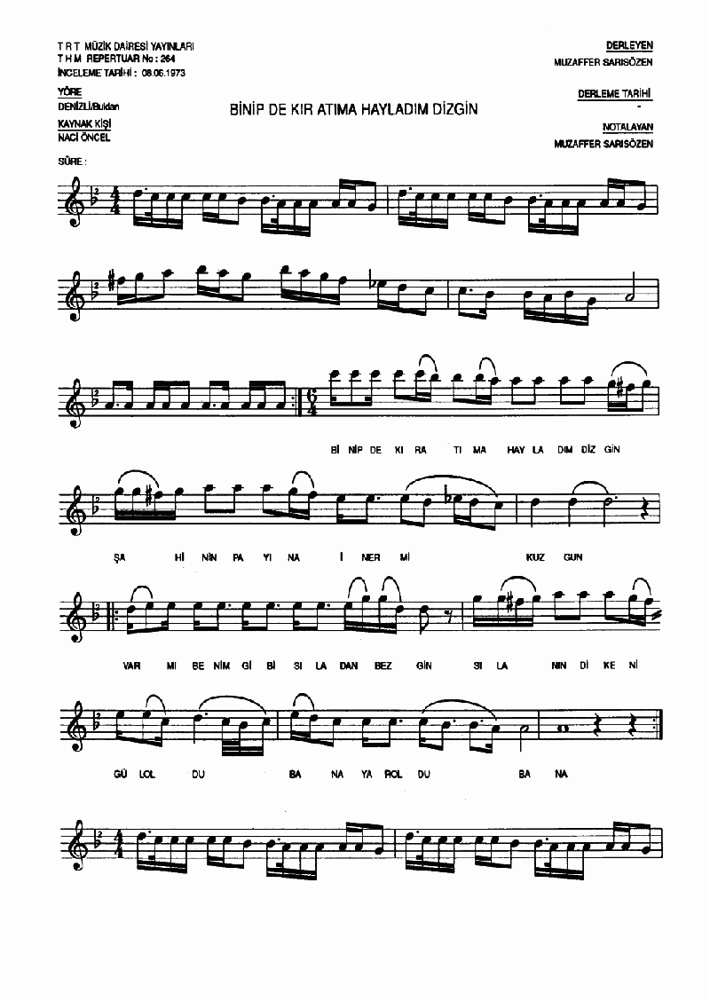 BİNİP DE KIR ATIMA HAYLADIM DİZGİN