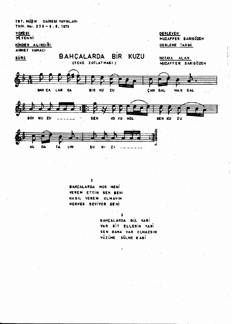 BAHÇALARDA BİR KUZU