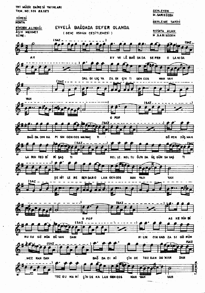 EVVELA BAĞDAD'A SEFER OLANDA