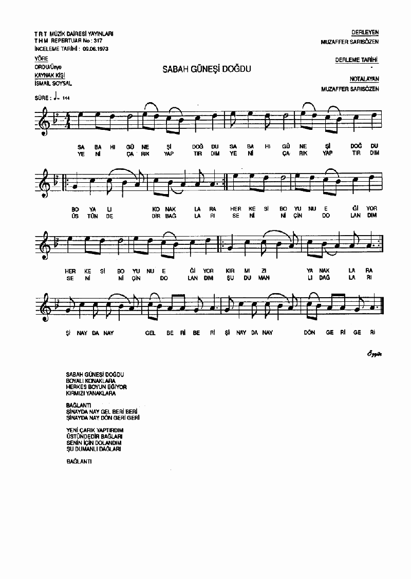 SABAH GÜNEŞİ DOĞDU BOYALI KONAKLARA