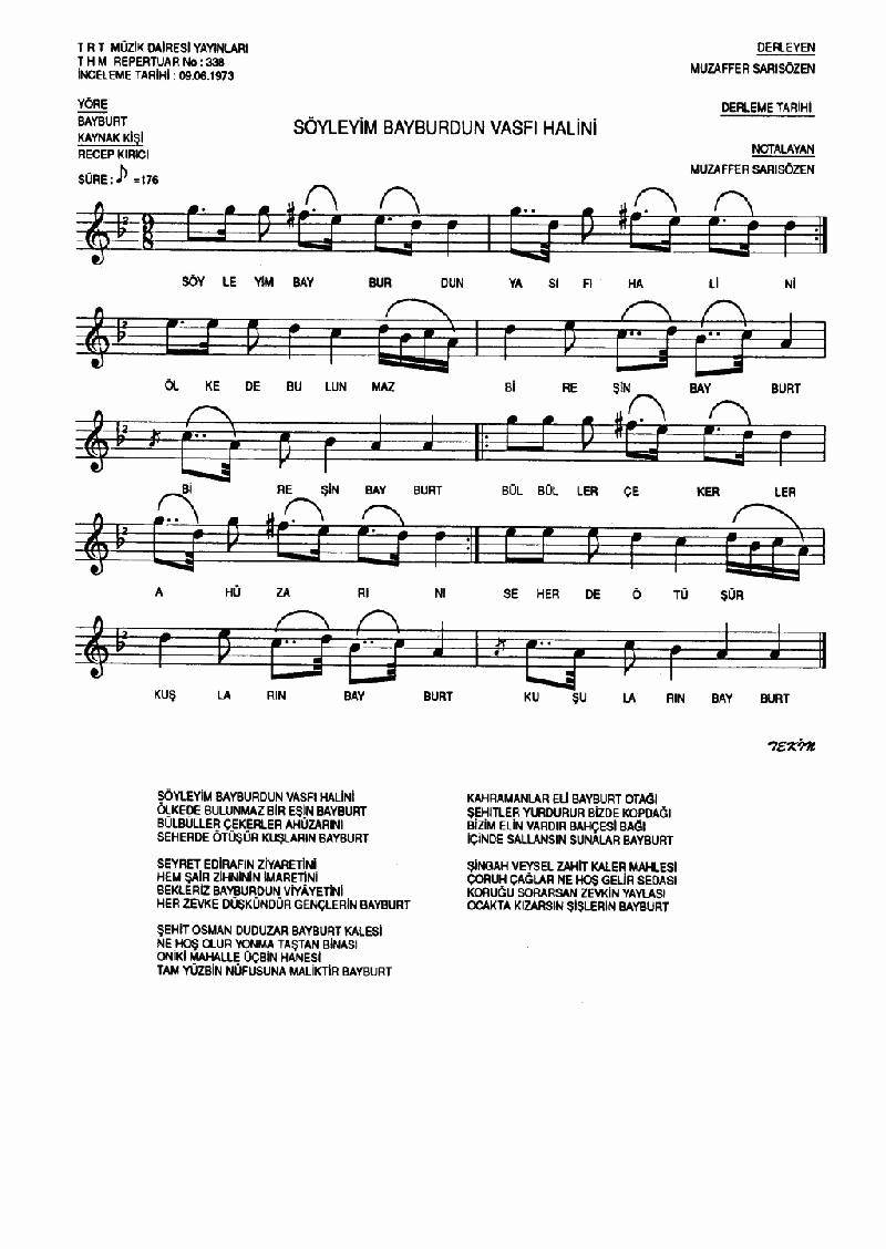 SÖYLEYİM BAYBURT'UN VASFI HALİNİ