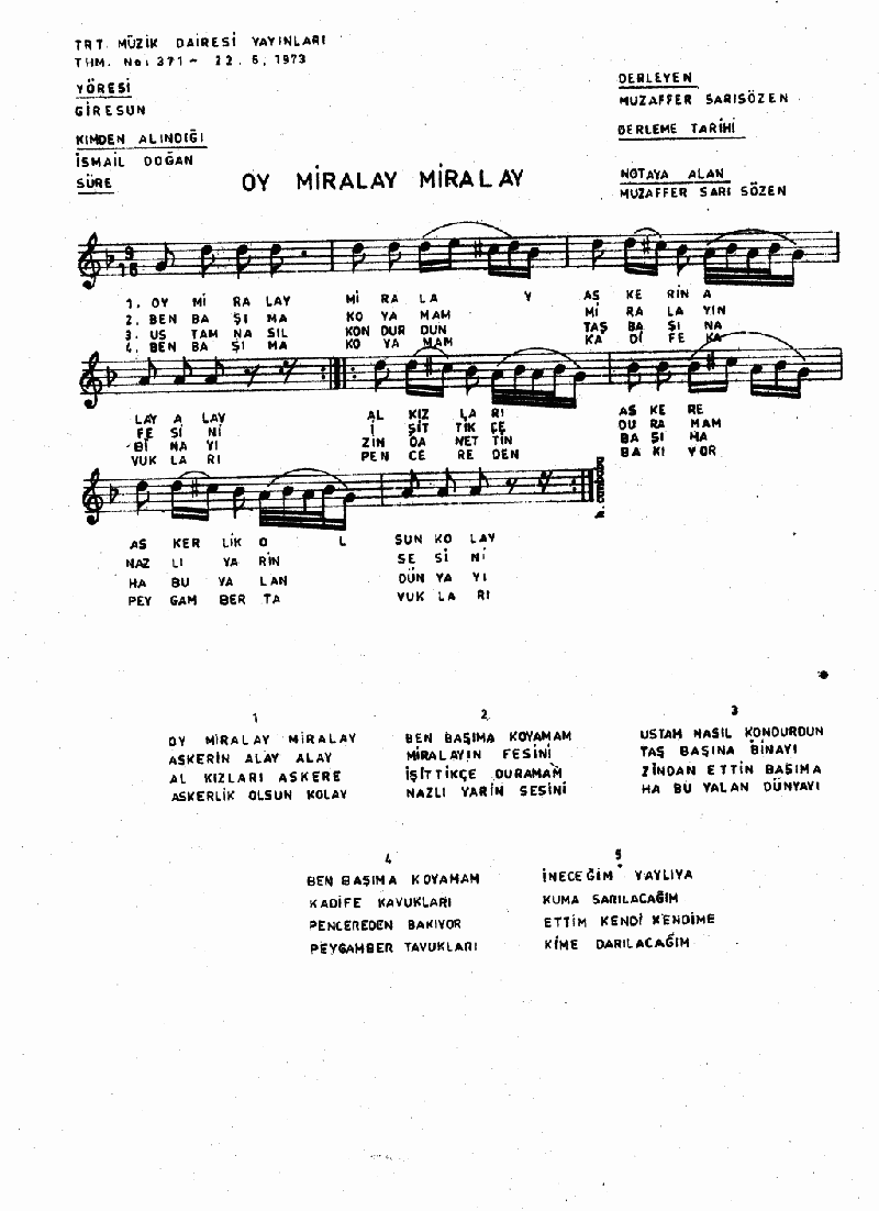 OY MİRALAY MİRALAY