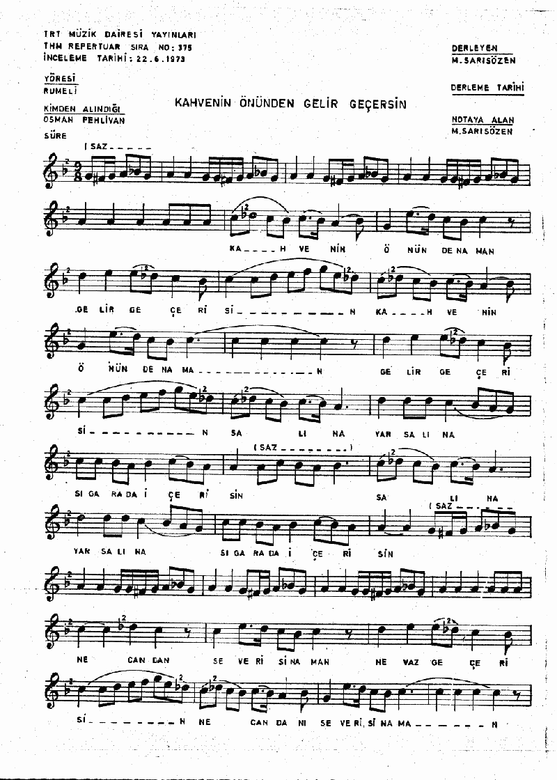 KAHVENİN ÖNÜNDEN GELİR GEÇERSİN - I