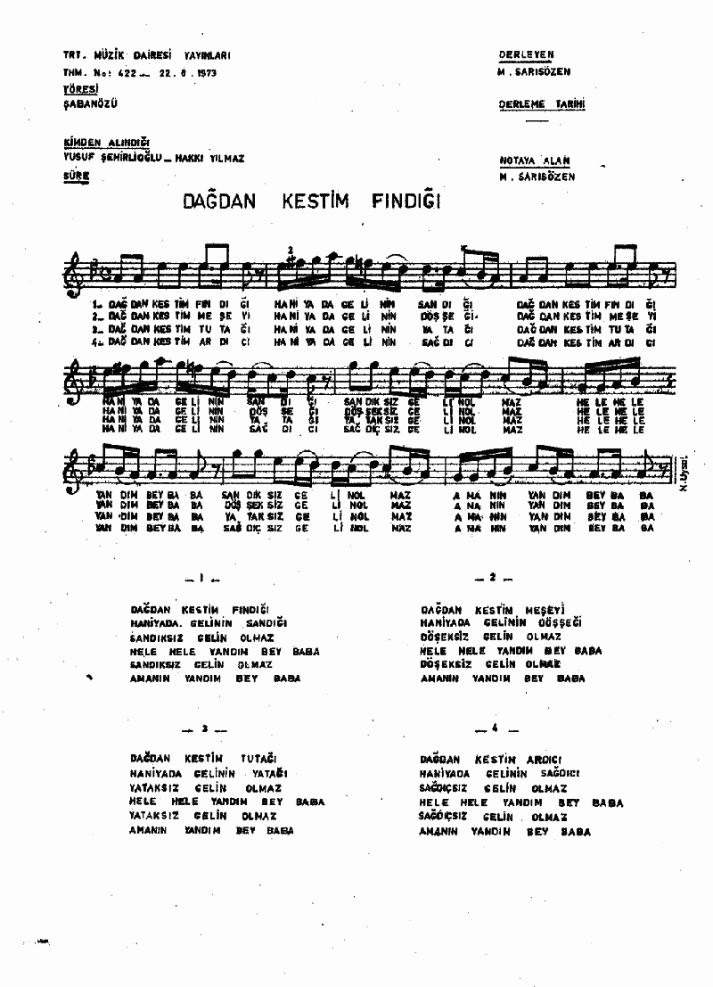 DAĞDAN KESTİM FINDIĞI