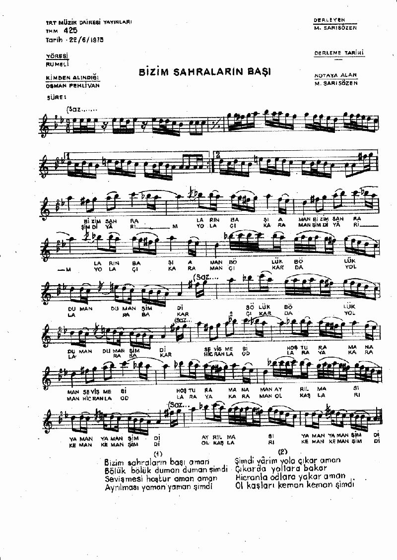 BİZİM SAHRALARIN BAŞI