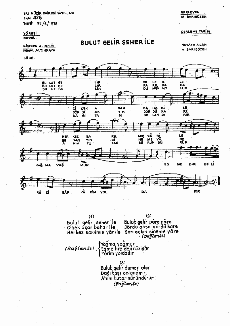 BULUT GELİR SEHER İLE