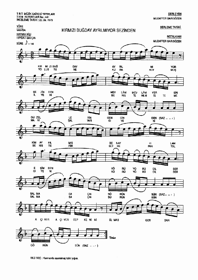 KIRMIZI BUĞDAY AYRILMIYOR SEZİNDEN