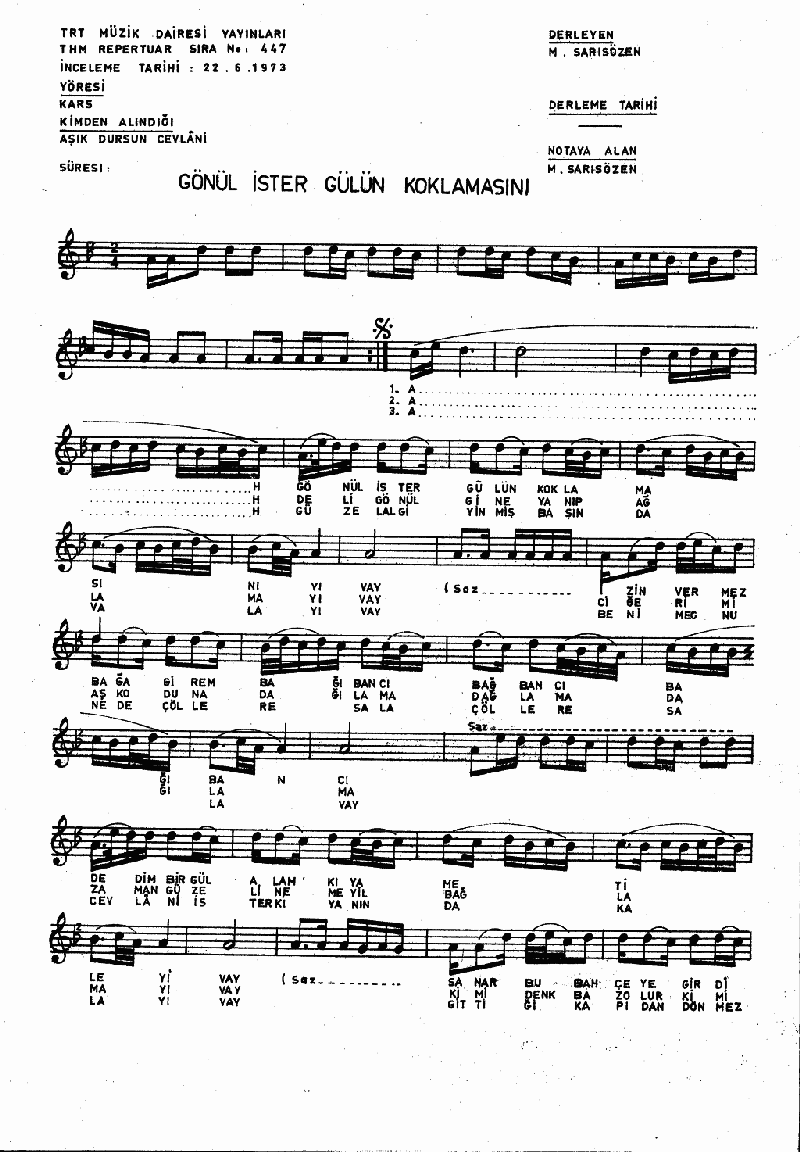 GÖNÜL İSTER GÜLÜN KOKLAMASINI