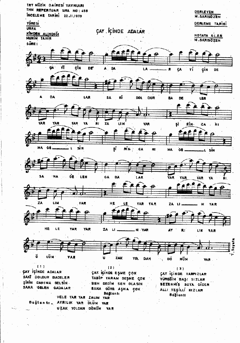 ÇAY İÇİNDE ADALAR - I