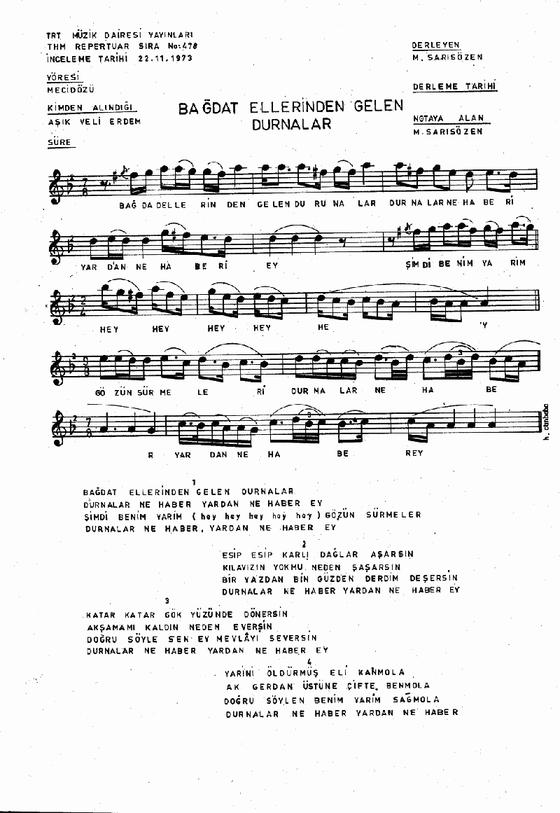 BAĞDAT ELLERİNDEN GELEN DURNALAR