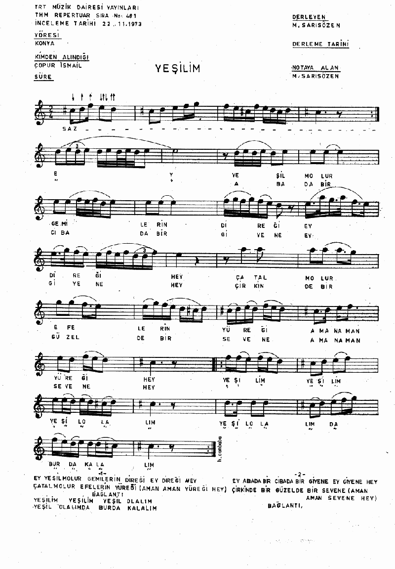 YEŞİL M'OLUR GEMİLERİN DİREĞİ