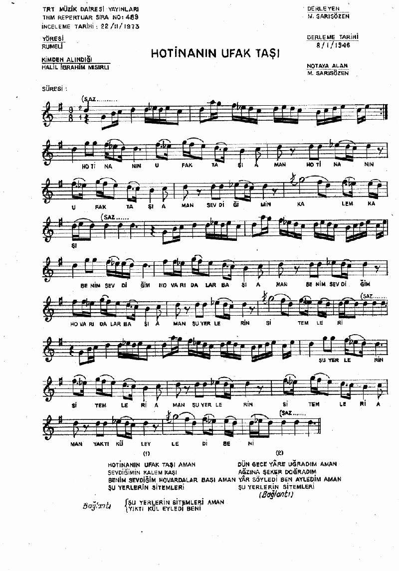 HOTİNA'NIN UFAK TAŞI