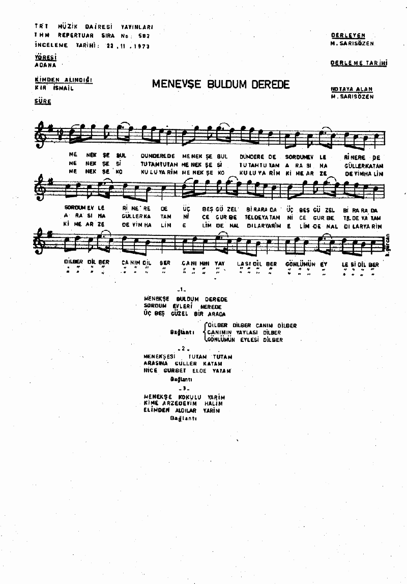 MENEVŞE BULDUM DEREDE