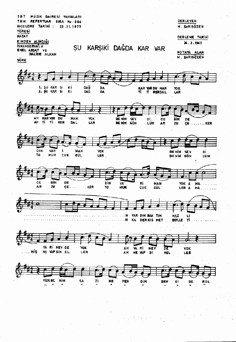 ŞU KARŞIKİ DAĞDA KAR VAR DUMAN YOK