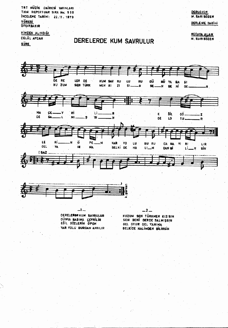 DERELERDE KUM SAVRULUR