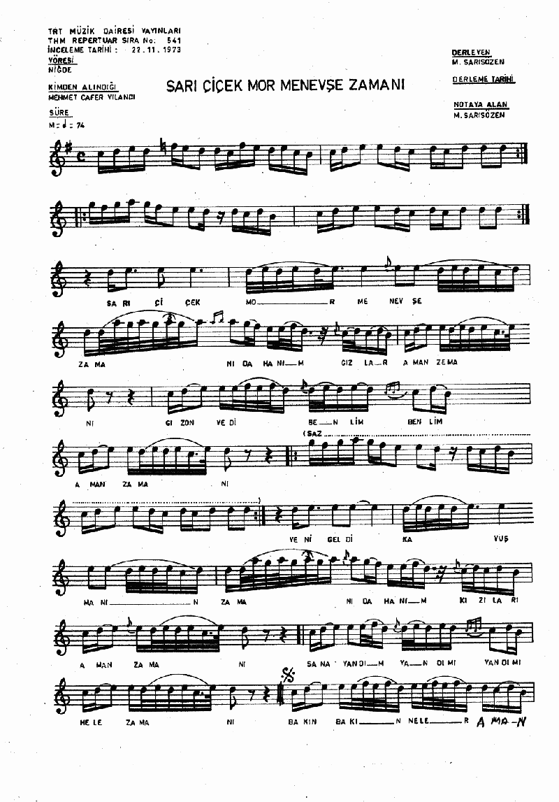 SARI ÇİÇEK MOR MENEVŞE ZAMANI