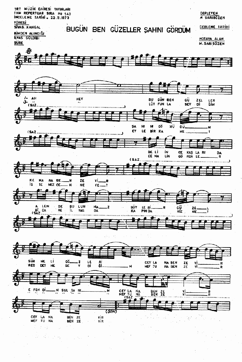 BUGÜN BEN GÜZELLER ŞAHINI GÖRDÜM