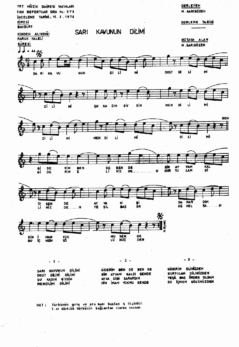 SARI KAVUN DİLİMİ