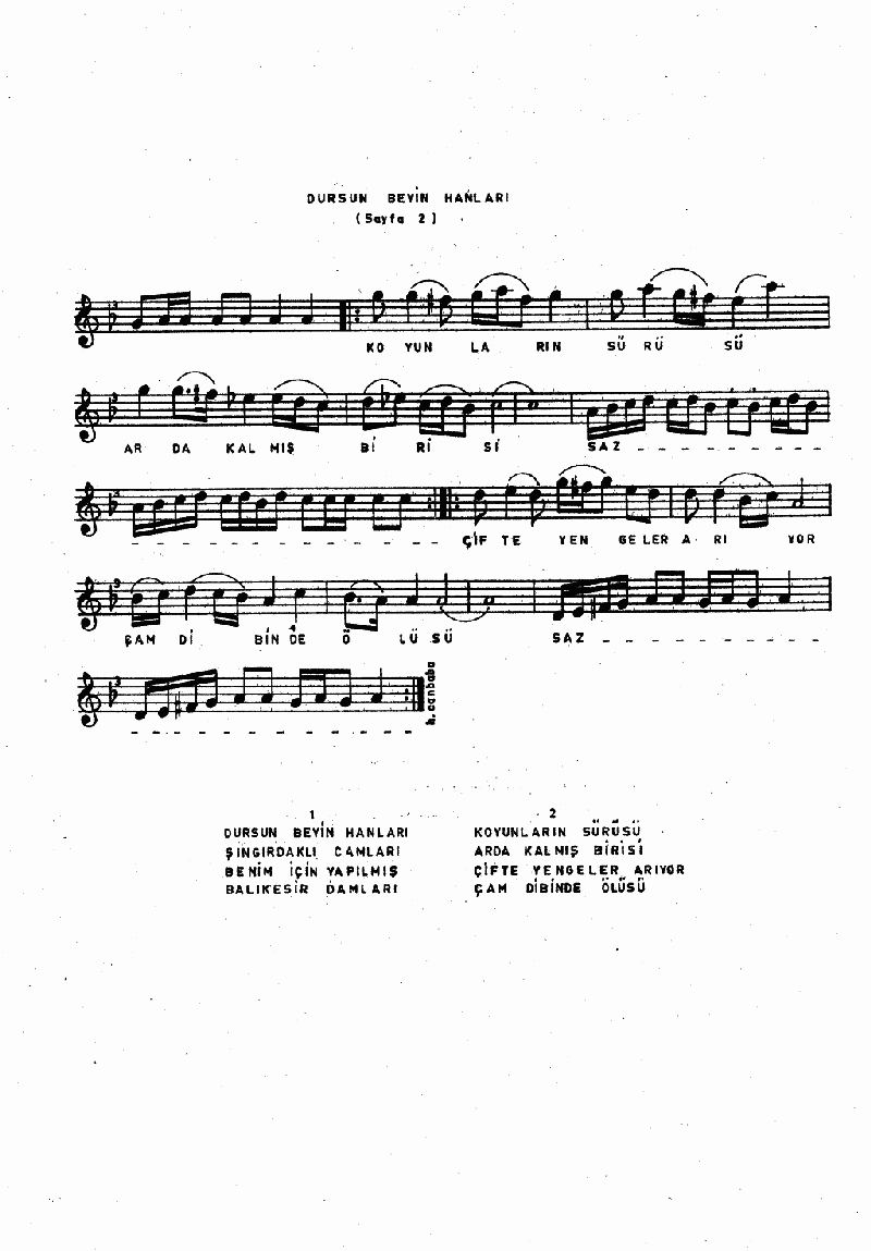 DURSUNBEY'İN HANLARI