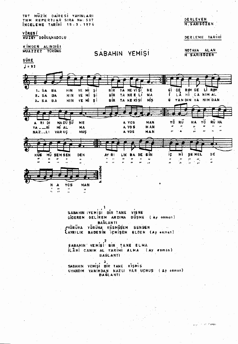 SABAHIN YEMİŞİ BİR TANE VİŞNE