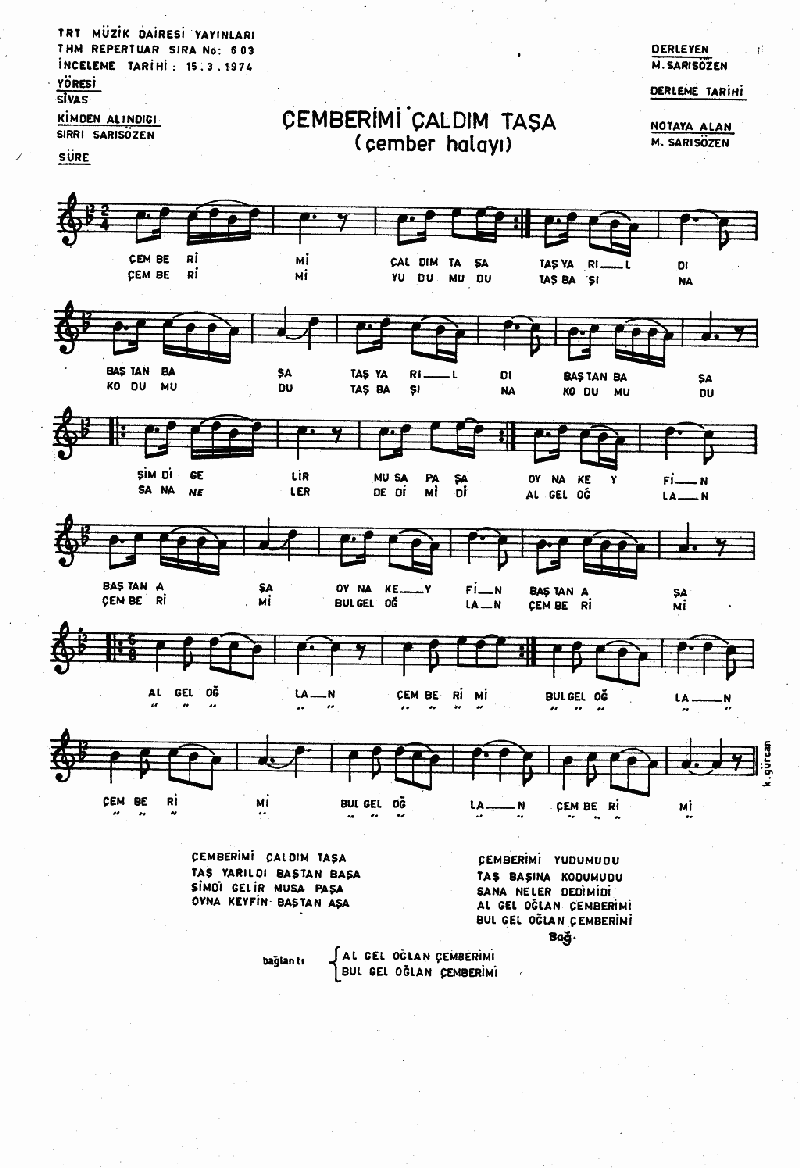 ÇEMBERİMİ ÇALDIM TAŞA