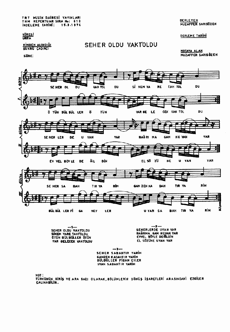 SEHER OLDU VAKT'OLDU