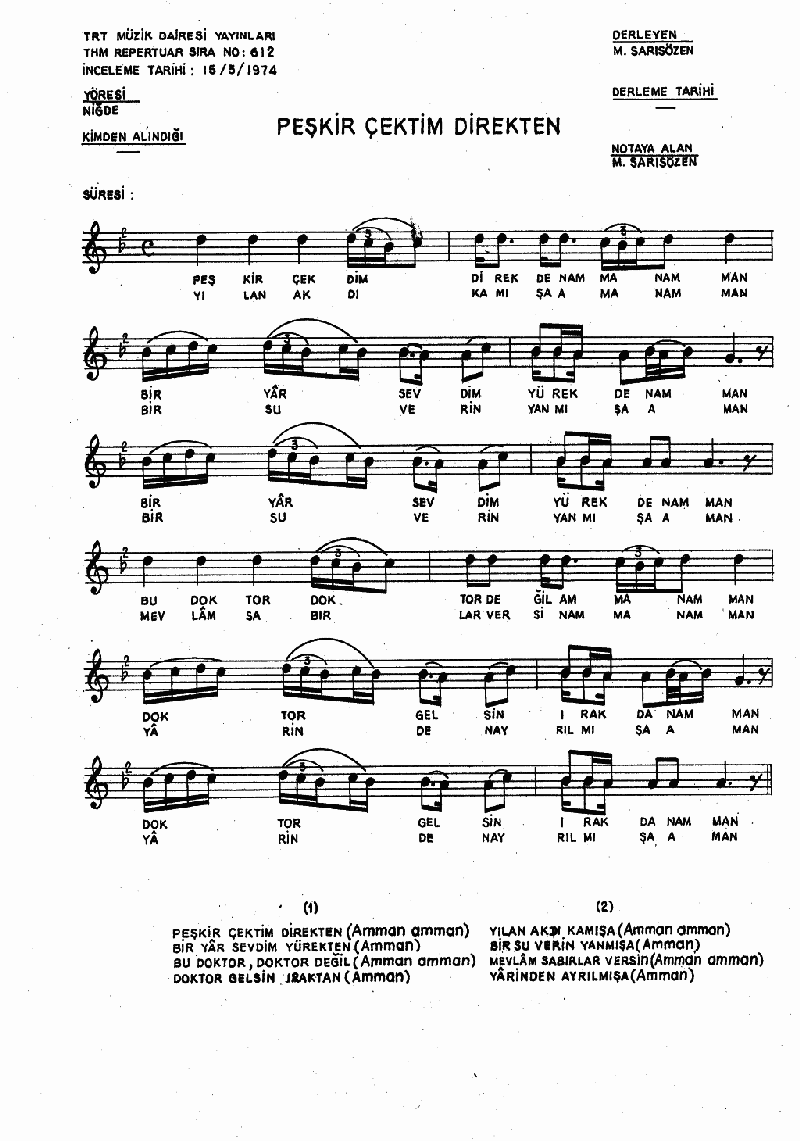 PEŞKİR ÇEKTİM DİREKTEN