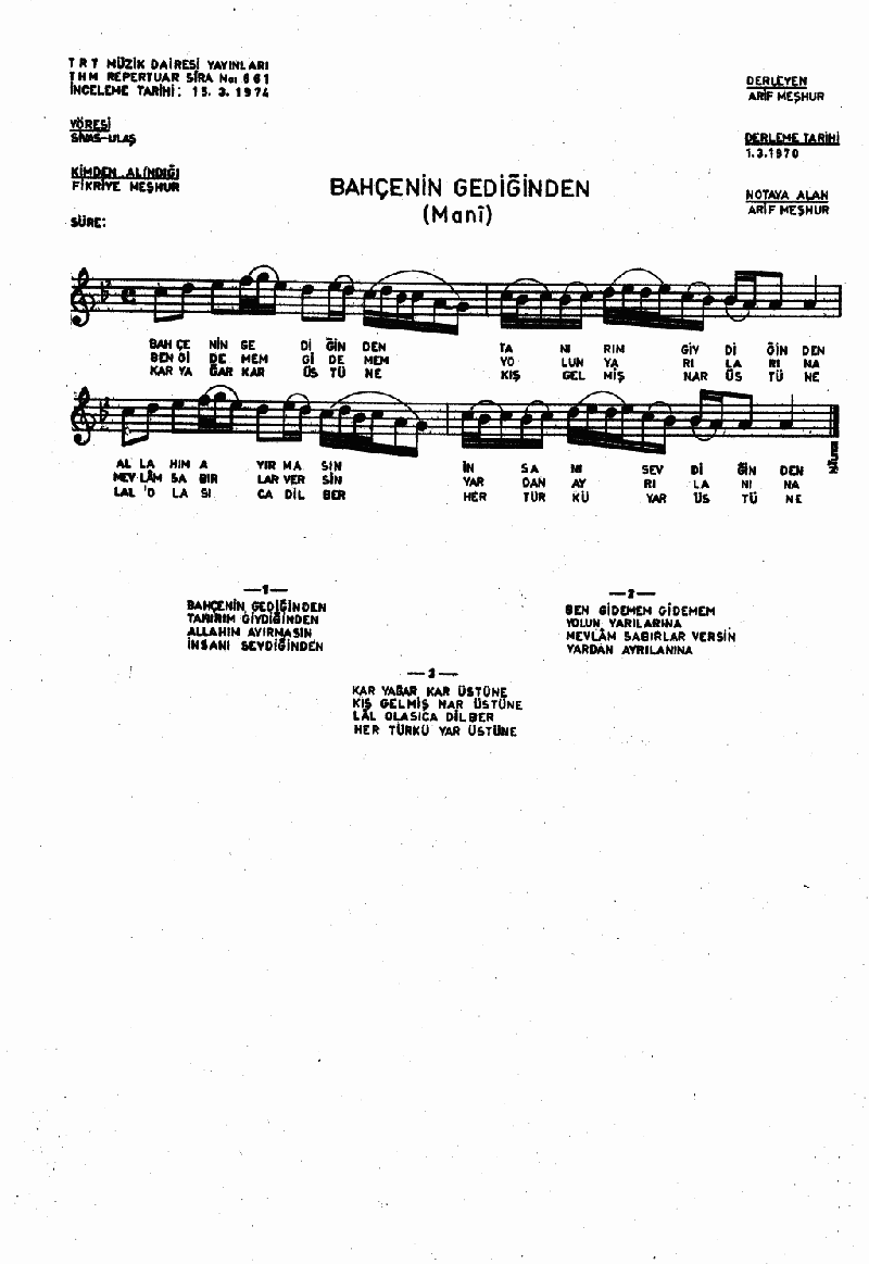 BAHÇENİN GEDİĞİNDEN