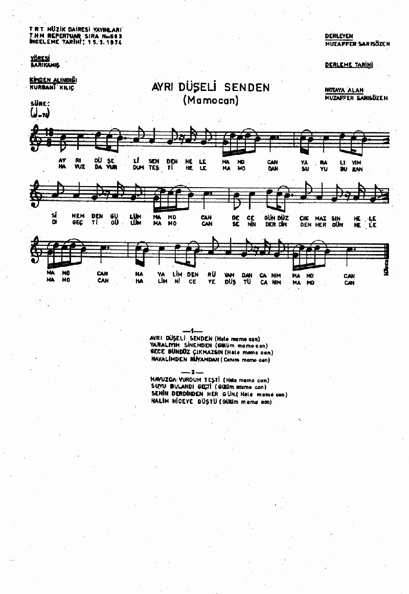 AYRI DÜŞELİ SENDEN