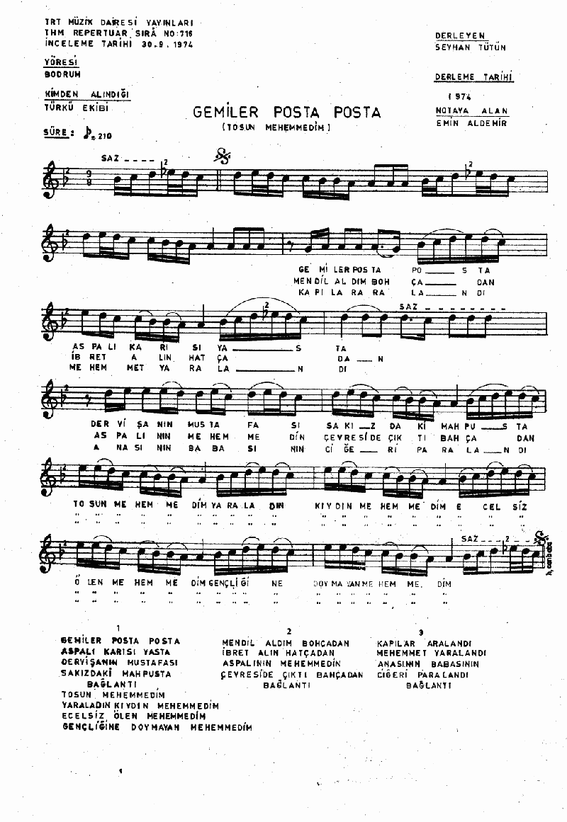 GEMİLER POSTA POSTA