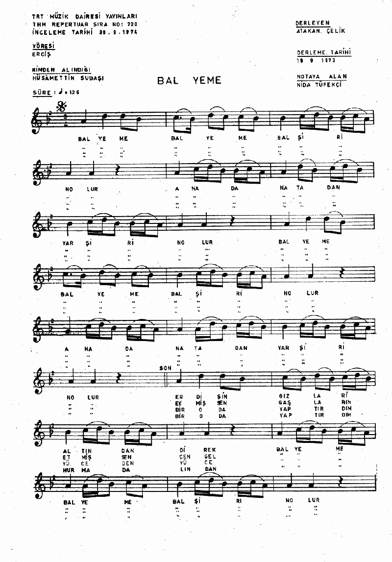 BAL YEME  BAL YEME BAL ŞİRİN OLUR