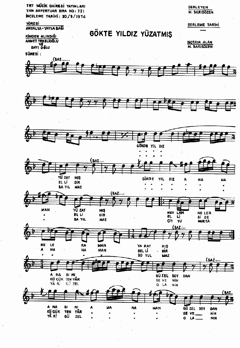 GÖKTE YILDIZ YÜZ ATMIŞ