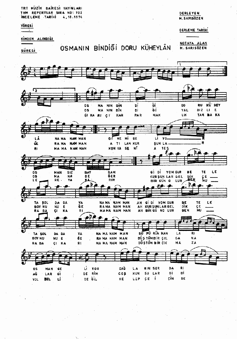 OSMAN'IN BİNDİĞİ DORU KÜHEYLAN