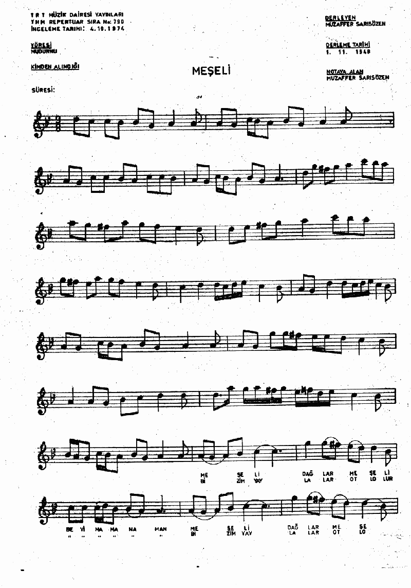 MEŞELİ DAĞLAR MEŞELİ - III